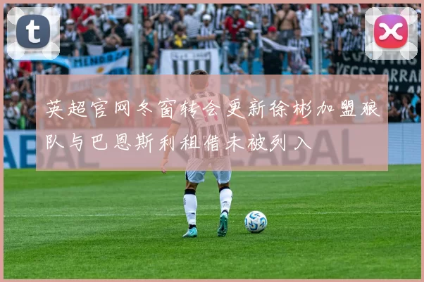 英超官网冬窗转会更新徐彬加盟狼队与巴恩斯利租借未被列入